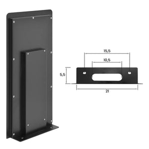 Set doccia incasso nero opaco Kubo soffione a sbalzo slim 25x52 cm