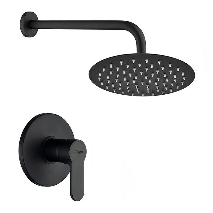 Set doccia incasso nero opaco tondo Paco con soffione 20 cm