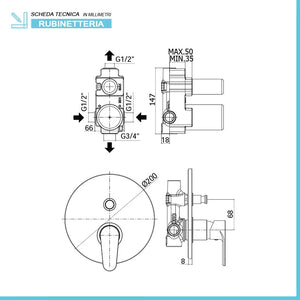 Set doccia incasso Paffoni Green tondo con soffione inox 30 e kit doccia