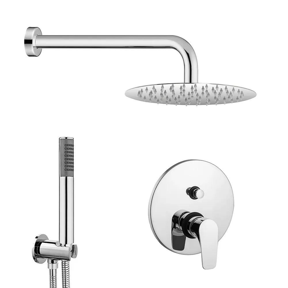 Set doccia incasso Paffoni Lime con soffione tondo inox 30 e kit doccia