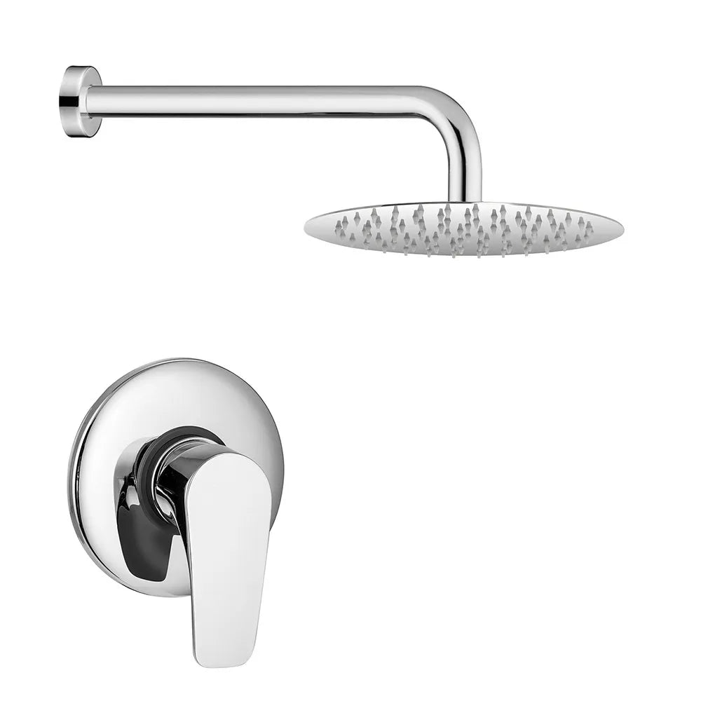 Set doccia incasso Paffoni Lime cromato tondo con soffione inox 25 cm