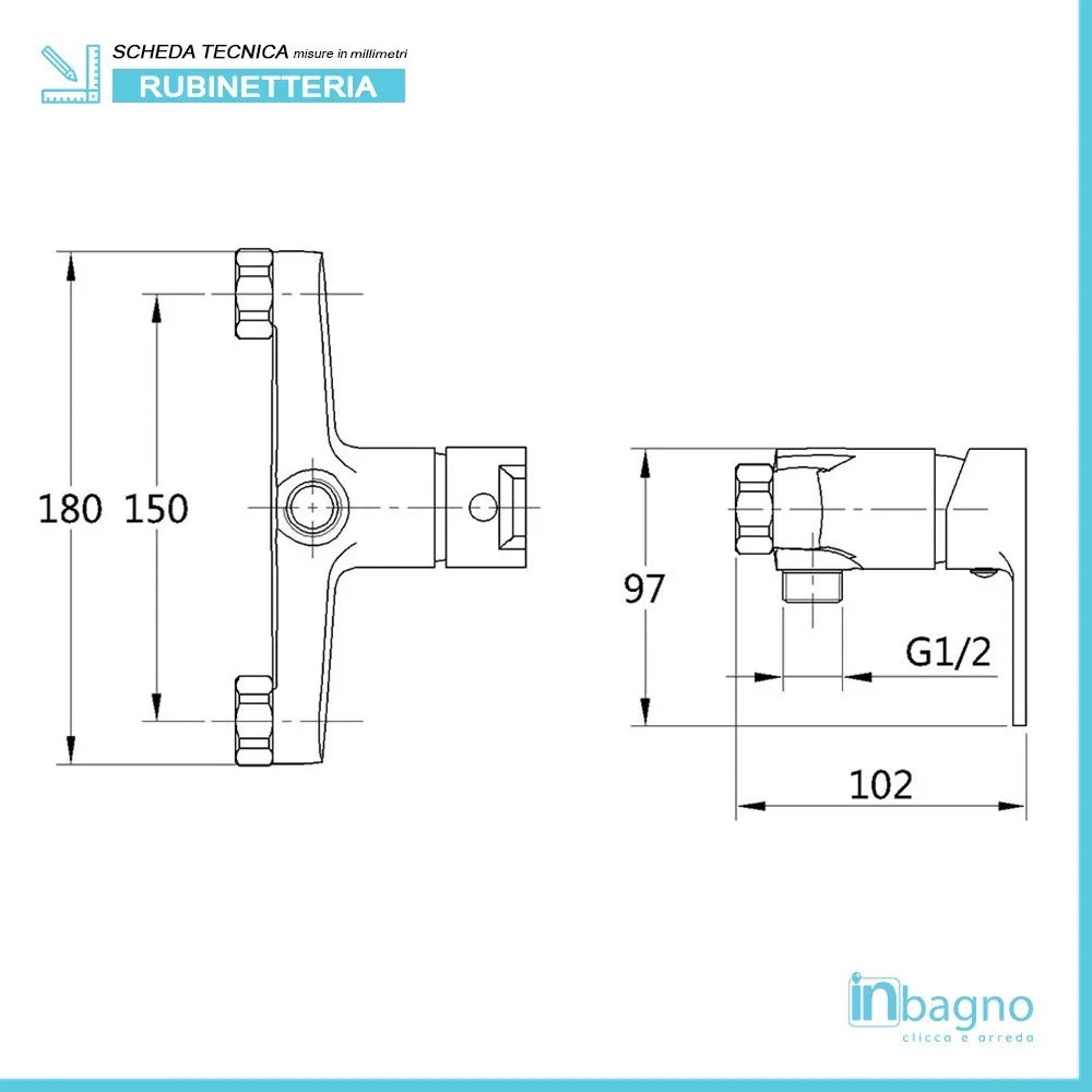 Set doccia incasso Prima completo di doccino e miscelatore monocomando