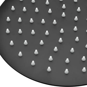 Set doccia nero opaco con braccio 33 cm e soffione tondo 25 cm