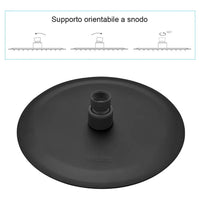 Set doccia nero opaco con braccio 33 cm e soffione tondo 25 cm