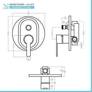 Set doccia tondo completo cromato Iole con soffione 20 cm e kit doccia