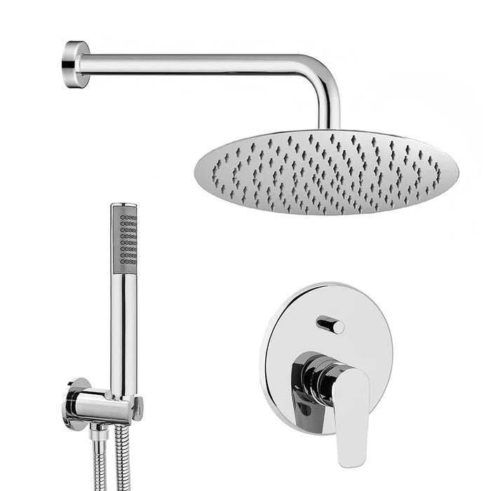 Set doccia braccio 40 cm + soffione 25 cm + miscelatore + kit doccia Eco