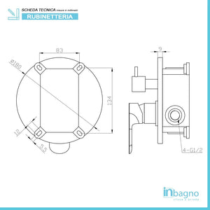 Set doccia braccio 40 cm + soffione 20 cm + miscelatore e kit doccia Kreo