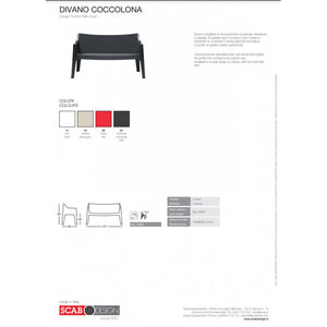 SET DUE DIVANO COCCOLONA TECNOPOLIMERO SCAB DESIGN - Rosso 40
