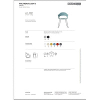 SET DUE SEDIE LADY B A SLITTA MADE IN ITALY SCAB DESIGN - Tortora 15