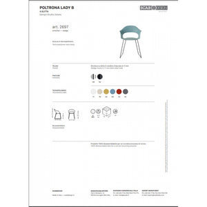 SET DUE SEDIE LADY B A SLITTA MADE IN ITALY SCAB DESIGN - Antracite 81