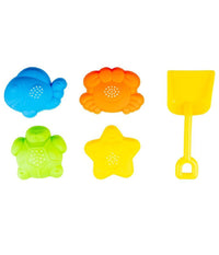 Set Formine Giochi Mare 5 Pezzi Con Paletta Spiaggia Sabbia Per Bambini 6560006         