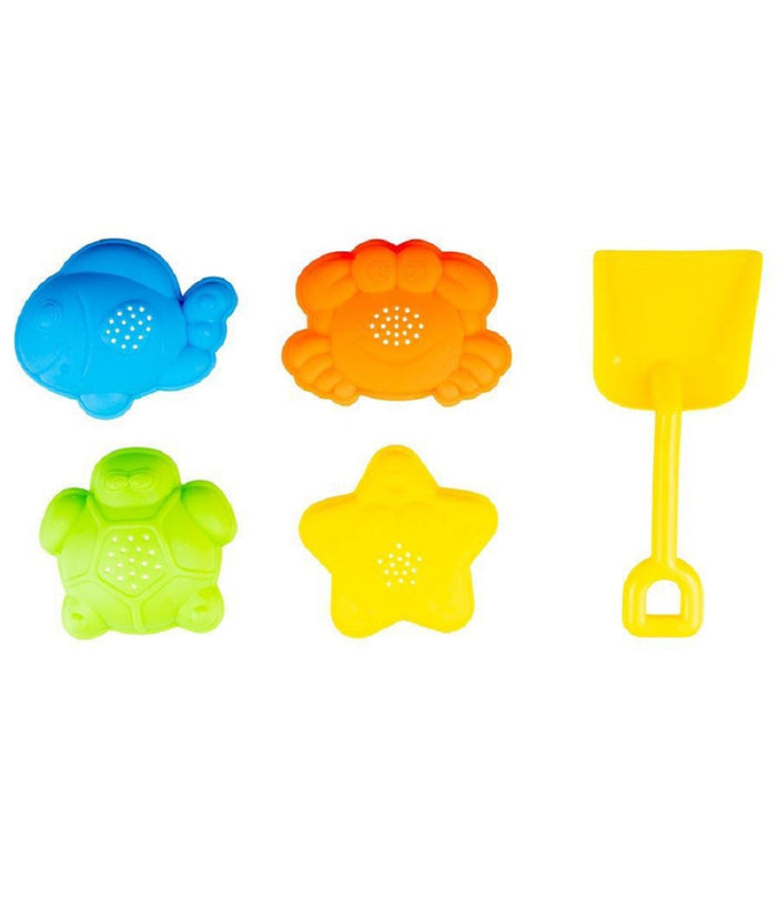 Set Formine Giochi Mare 5 Pezzi Con Paletta Spiaggia Sabbia Per Bambini 6560006         