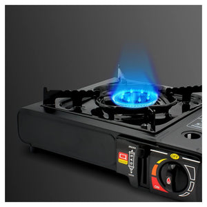 Trade Shop - Set Fornello A Gas Da Campeggio In Valigetta A Doppia Funzione Cartucce Interne Bombola -