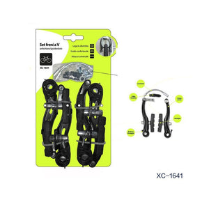 Trade Shop - Set Freni A V Anteriore Posteriore In Lega Di Alluminio Pinza Freno Bici Xc-1641 -