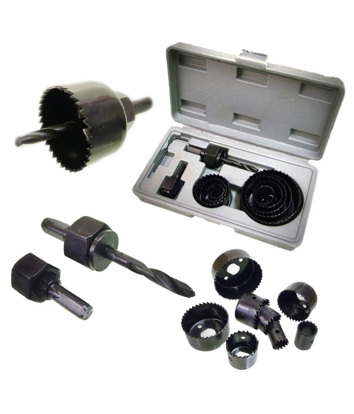 Set Frese Legno A Tazza Kit Seghe Fora Legno Plastica 11 Pz Attacco Per Trapano         