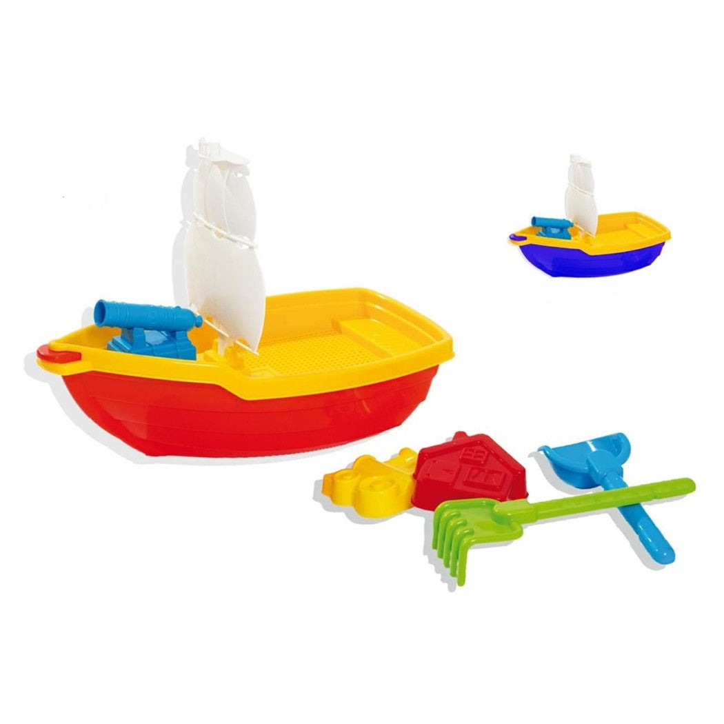 Trade Shop - Set Galeone Con Palette + Accessori Mare Giochi Spiaggia Estate Bambini 114725 -