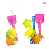 Trade Shop - Set Giocattoli Spiaggia 5pz Bambini Paletta Innafiatoio Rastrello Formine Marine 618566 -