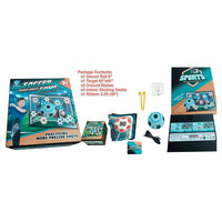 Trade Shop - Set Gioco Per Bambini 8pz Pallone Da Calcio Picchetti Ganci Bersaglio Adesivo 60"x40" -