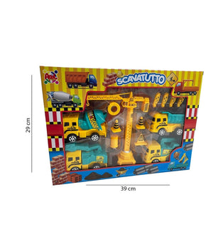 Set Gioco Scavatutto Per Bambini Mini Gru +3 Anni Playset Modellini Accessori         