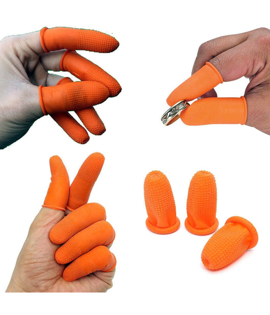 Set Guanti Per Dita In Gomma Con Particelle Antiscivolo Giardinaggio Elettronica         