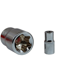 Set Kit 14 Pz Chiavi A Bussole Torx In Lega Da 4 A 24 Mm Attacco 1/2" 1/4" 3/8"         