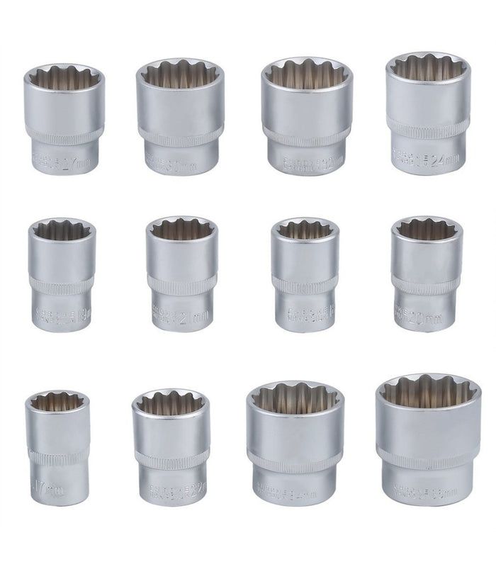 Set Kit 19 Pz Chiavi A Bussole Torx In Lega Da 8 A 32 Mm Attacco 1/2" 1/4" 3/8"         