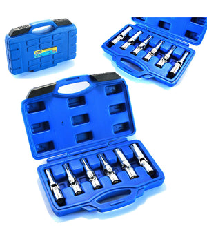 Set Kit 6 Chiavi Bussola Snodate Per Candelette Auto Diesel Da 8 A 16mm 3/8"         