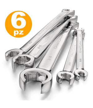 Set Kit 6 Chiavi Poligonali Doppie Aperte Chrome Vanadium Chiave A Stella Anello         