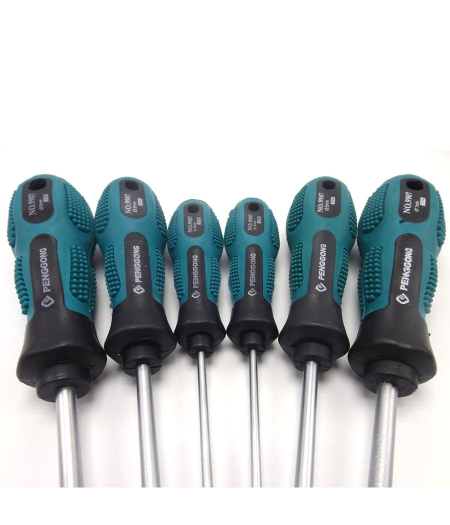 Set Kit 7 Cacciaviti Cacciavite Con Manico Ergonomico Punta A Stella A Taglio         