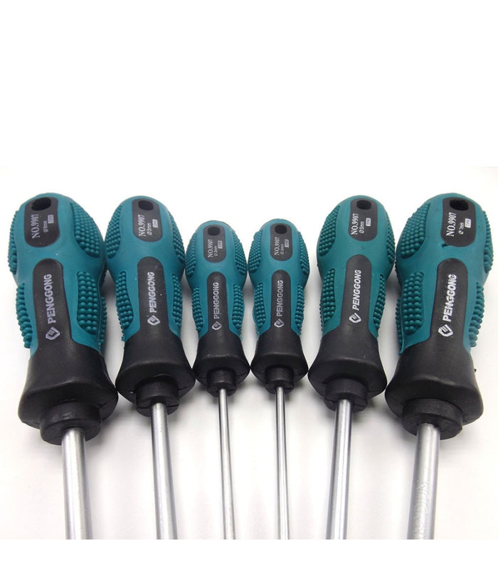 Set Kit 7 Cacciaviti Cacciavite Con Manico Ergonomico Punta A Stella A Taglio         