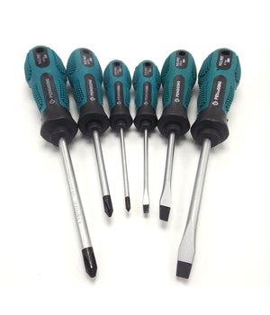 Set Kit 7 Cacciaviti Cacciavite Con Manico Ergonomico Punta A Stella A Taglio         