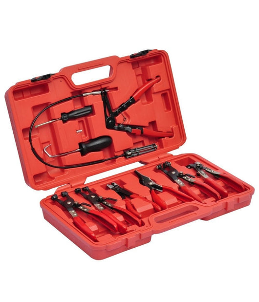 Set Kit 9 Pinze Per Fascette Morsetti Auto Montaggio Smontaggio Fascette Auto         