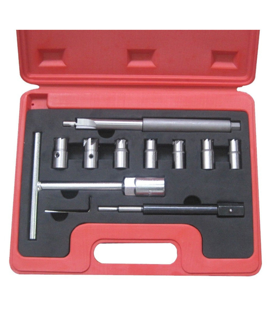 Set Kit Alesatori Per La Pulizia Iniettore Iniettori Auto Motore Diesel 11 Pz         