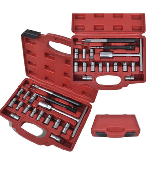 Set Kit Alesatori Per La Pulizia Iniettore Iniettori Auto Motore Diesel 17 Pz         