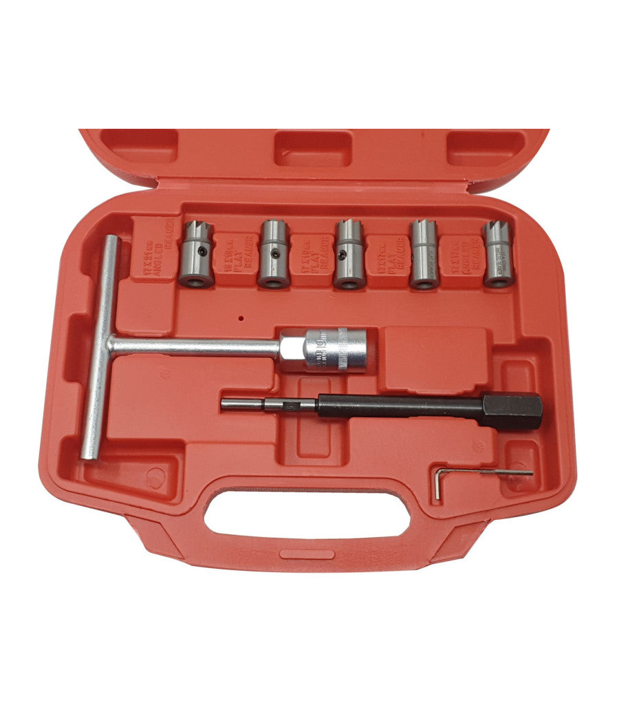 Set Kit Alesatori Per La Pulizia Iniettore Iniettori Auto Motore Diesel 8 Pezzi         
