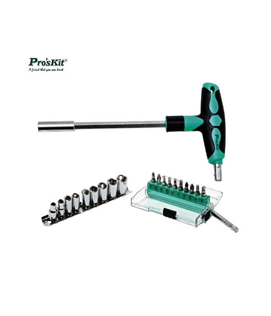 Set Kit Cacciaviti 20 Inserti Intercambiabili Taglio Stella E Bussola Bussolotti         