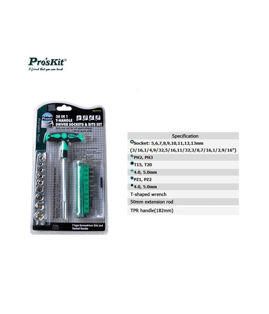 Set Kit Cacciaviti 20 Inserti Intercambiabili Taglio Stella E Bussola Bussolotti         