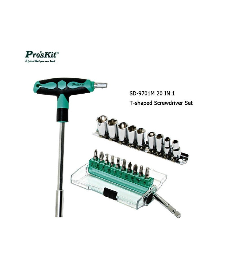 Set Kit Cacciaviti 20 Inserti Intercambiabili Taglio Stella E Bussola Bussolotti         