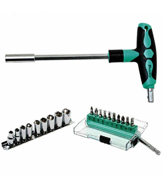 Set Kit Cacciaviti 20 Inserti Intercambiabili Taglio Stella E Bussola Bussolotti         