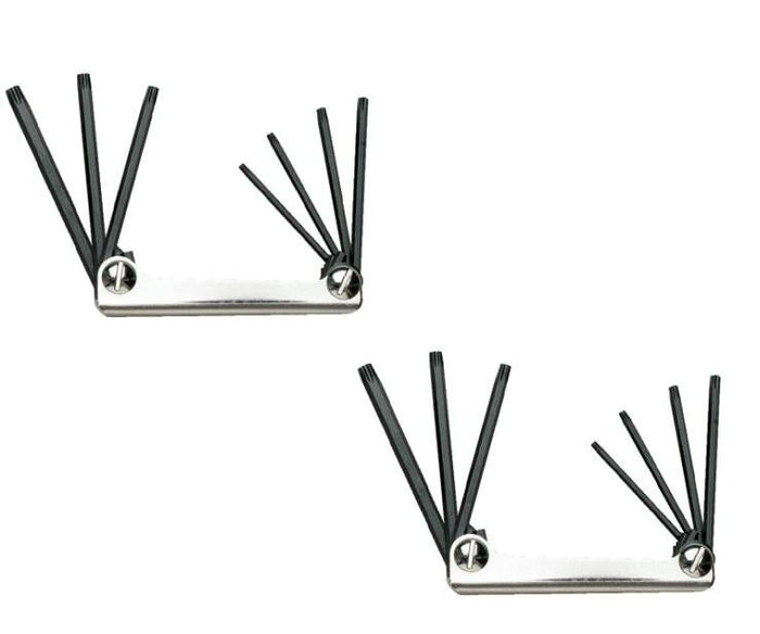 set kit chiavini Torx 8IN1 forati tascabili pieghevole T 10 15 20 25 27 30 40 45