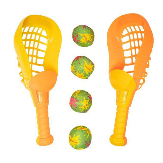 Trade Shop - Set Lacrosse Gioco Con Racchette Paletta Cattura Lancia Palline Per Bambini 6734057 -