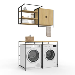 IDMarket - Set lavatrice e asciugatrice di design industriale DETROIT