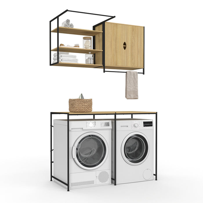 IDMarket - Set lavatrice e asciugatrice di design industriale DETROIT