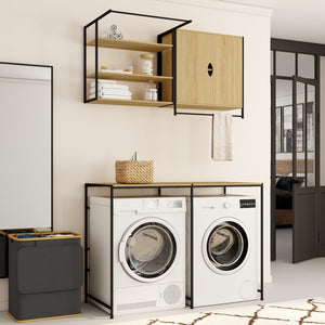 IDMarket - Set lavatrice e asciugatrice di design industriale DETROIT