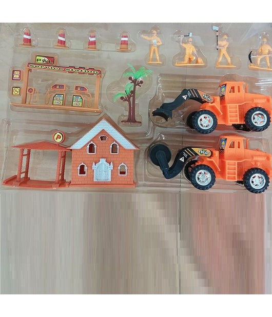 Set Lavori In Corso Cantiere Scavatrice Camion Bambini Dai 3 Anni Giocattolo         
