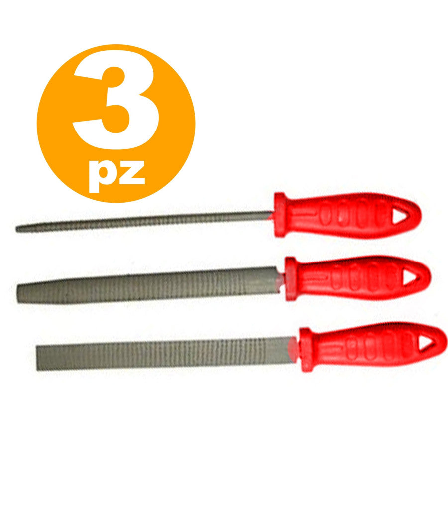 Set Lime E Raspe Lima Raspa Per Metallo Ferro Legno 3pezzi 200mm Limatura         