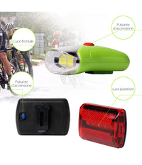 Set Luci Led A Batteria Anteriore Posteriore Per Bici Attacco Universale Xc-2075         
