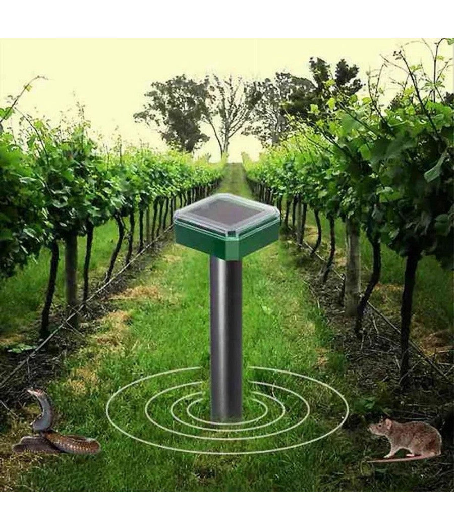 Set Luci Solari Quadrato Impermeabile Con Repellente Ad Ultrasuoni Per Parassiti         