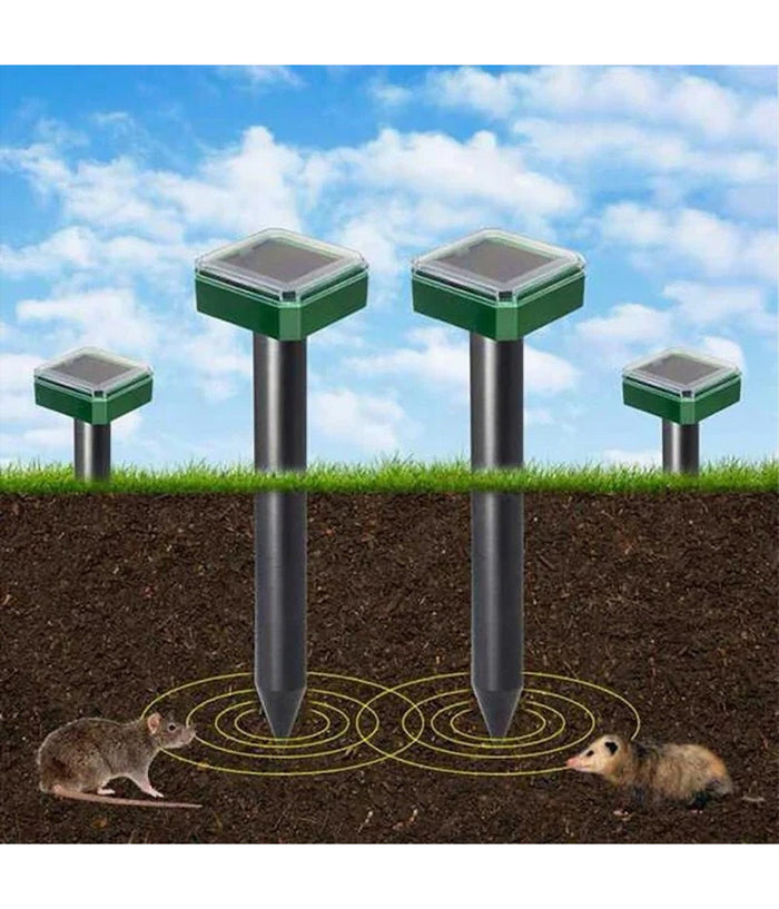Set Luci Solari Quadrato Impermeabile Con Repellente Ad Ultrasuoni Per Parassiti         