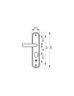 Maniglia per porta d'ingresso SET 68mm con defender integrato, alluminio brunito, apertura sinistra- THIRARD